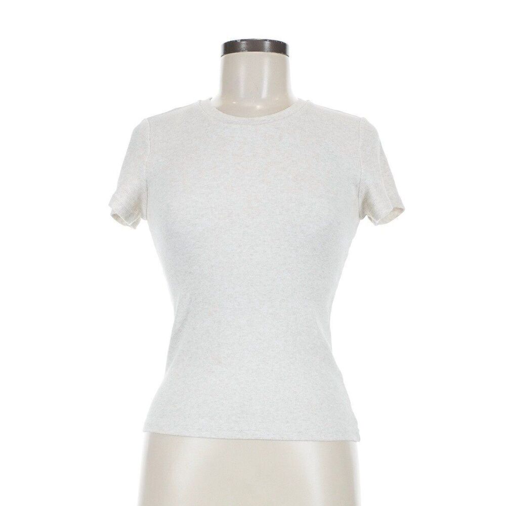 Aritzia TNA Homestretch T shirt Size M like new. Heather oatmeal